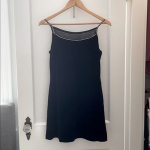 Black velvet dress with rhinestones